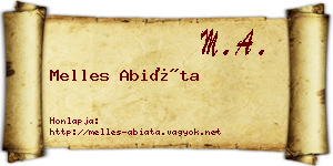 Melles Abiáta névjegykártya